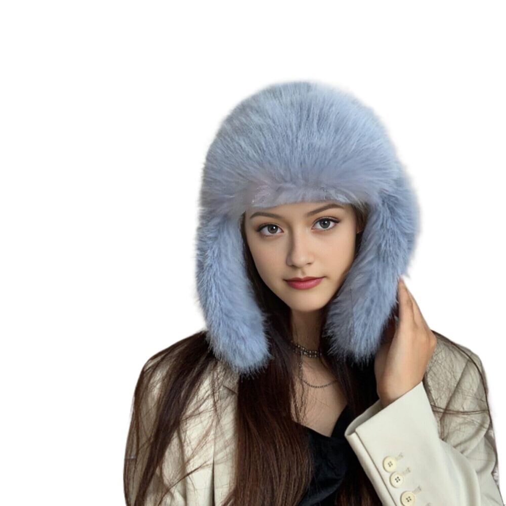 4708 Faux Fur Hat Winter Hats Ushanka Trapper Hat with Earflaps Russian Hat